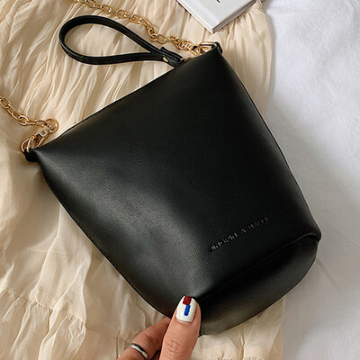 

North bag on the new slanted womens bag 2019 new fashion bucket bag chain chic Korean version of the Hong Kong single shoulder ba