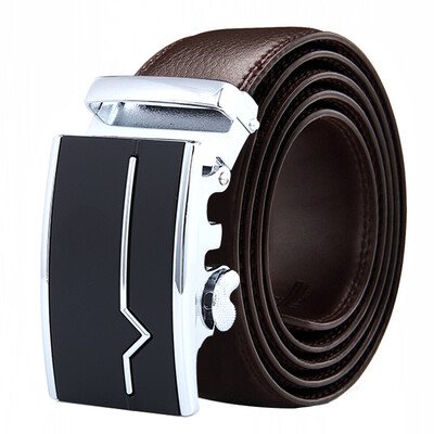 

Luxury 2019 Genuine Leather Belts Men Fashion Top sale balck Belt Men BRAND Automatic Buckle Metal brown Male belt