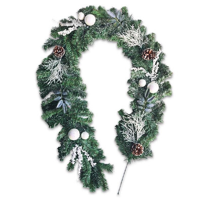 

Christmas Artificial Hanging Garland Natural Artificial Plants Wall Door Realistic Fake Leaves Pine Cone for Party Halloween Lawn