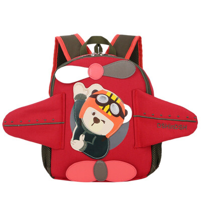 

Cute Baby school casual fashion teenager shoulder Boy Girl Cartoon Bear Backpacks Toddler Oxford Airplane Design Preschool Bags
