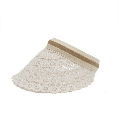 

Sun hat childrens summer lace openwork sun visor Korean version leisure no top outdoor travel empty top straw hat
