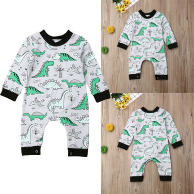 

UK Stock Newborn Baby Boys Long Sleeve Romper Dinosaur Bodysuit Leggings Outfits