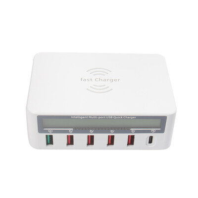 

Multi-function USB Qi Cordless Charging Device LCD Display 10W Quick Charge 30 Fast Charging