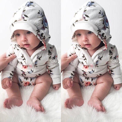 

Cute Newborn Infant Baby Boy Girl Romper Floral Hooded Bodysuit Jumpsuit Clothes