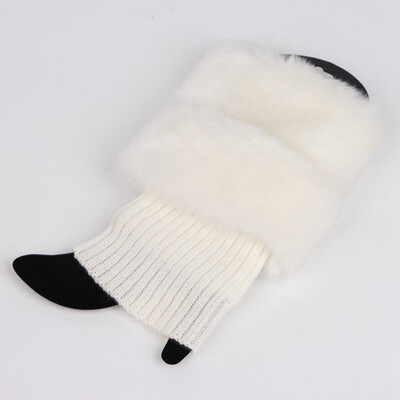 

New Women Winter Fashion Knitted Socks Leg Warmer Socks Plush Patchwork Warm Boot Cover Cuffs Gaiters Short Sock
