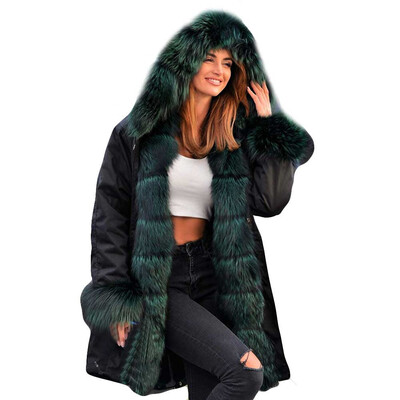 

Toponeto Womens Keep Warm Winter Jacket Parka Hooded Coat Fishtail Long Sleeves Overcoat