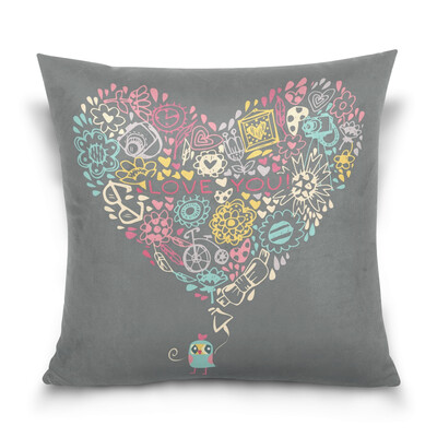 

ALAZA Thanksgiving Throw Pillow Cover 16 X 16 inch Cushion Cover with Heart Pattern Printed Pillowcase