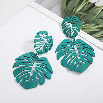 

Korean Earrings Metal Openwork Leaves Dangle Drop Earrings For Women Geometric Statement Earings Fashion Jewelry 2019 Oorbellen