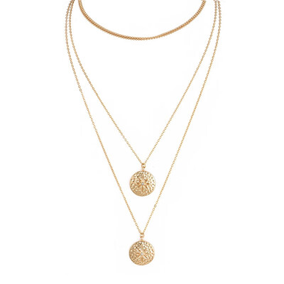 

HuaTang Bohemian Gold Chain Sunflower Pendant Necklace for Women Geometric Layered Necklace Long Necklaces Women Jewelry 6119