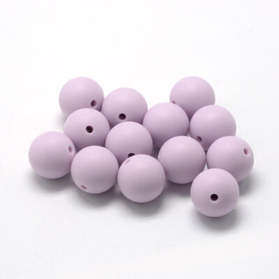 

Food Grade Environmental Silicone Beads Chewing Beads For Teethers DIY Nursing Necklaces Making Round Lilac 1415mm Hole 2m