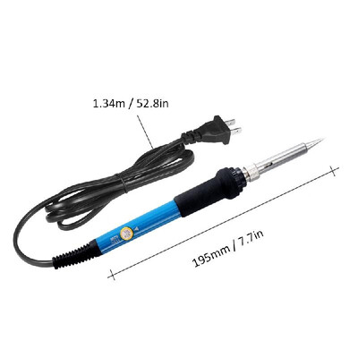 

60W Electric Adjustable Temperature Welding Soldering Iron 5 Replacement Soldering Tips Set