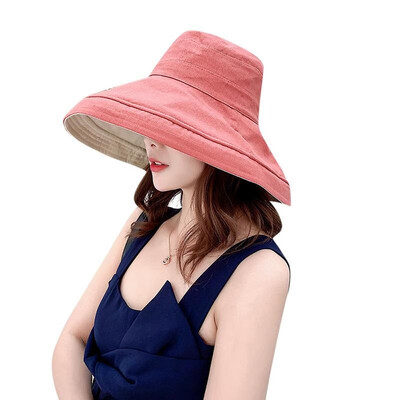 

Fashion Women Bucket Hat Caps Fisherman Sun Visor Floppy Cap Vacation Wide Brim Foldable Sun-Proof Hats