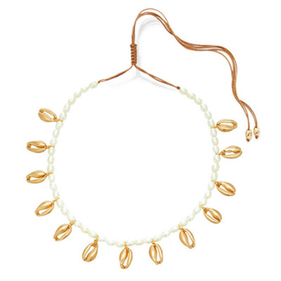 

New Long Cowrie Shell Necklace for Women Statement 100 Real Baroque Pearl Choker Collier Clavicle Chain Jewelry 2019 Fashion