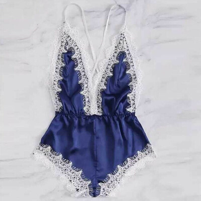 

Women Sexy Deep V Lace Lingerie Satin Sleep Dress Nightwear Babydoll Sleepwear