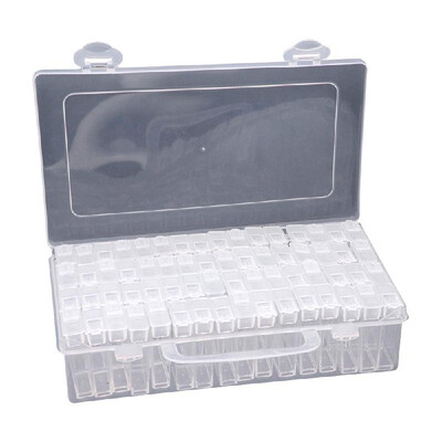 

Diamond Organizing Boxes 64 Slots Transparent Plastic Jewelry Drill Acrylic Storage Box
