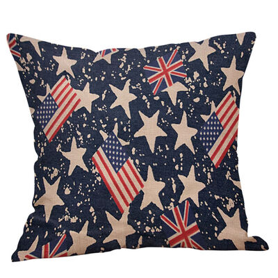 

America Flag Cushion Cover Cotton Linen Decorative Pillowcase Chair Seat British style Pillows Case Blue Red Geometric
