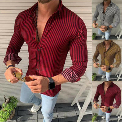 

Mens Slim Fit V Neck Long Sleeve Muscle Tee T-shirt Casual Tops Blouse Shirts