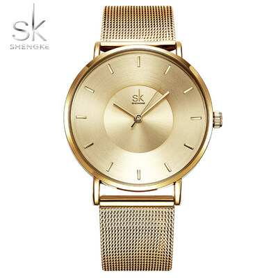 

Shengke Simple Women Watches Fashion Ladies Wristwatch Ultra thin Quartz Watch Woman Sliver Ladies Watch Relogio Feminino 2019