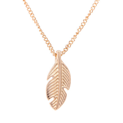 

2017 New Gold-color Leaves Light As A Feather Alloy Collarbone Short Maxi Necklace Women