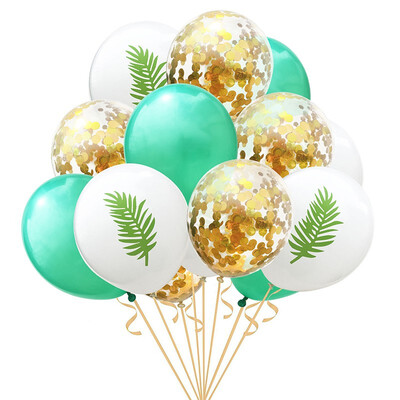 

FUNNYBUNNY Flamingo Turtle Leaf Pineapple Balloon Rose Gold Confetti Balloon Combination Hawaiian Party Decoration