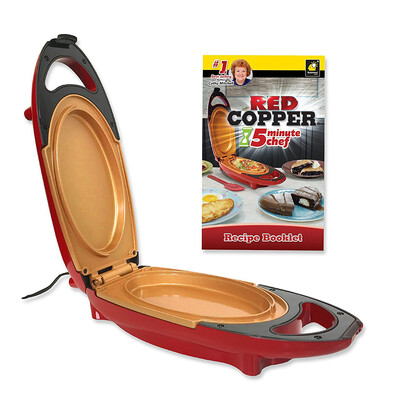 

Red Copper 5 Minute Chef Electric Cooker Double-Coated Non-stick Quick Cooking Pan Cookware E U Plug