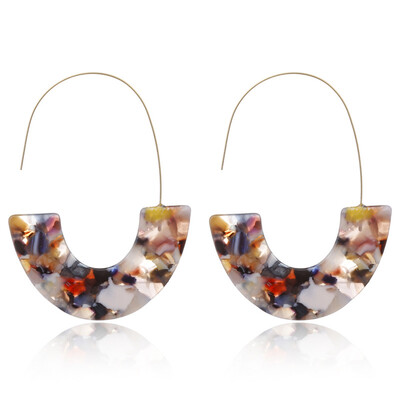 

Geometric Dangle Drop Hook Acrylic Ear Stud Earrings