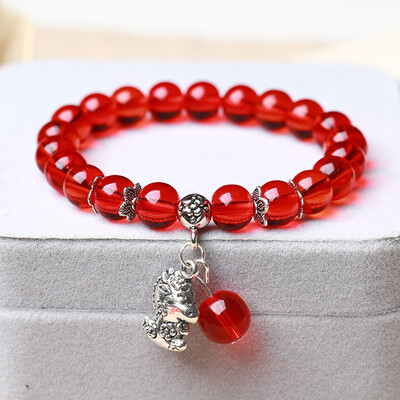 

Garnet red crystal bracelet female fashion bracelet jewelry