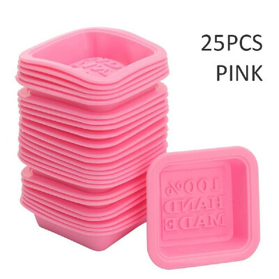 

50Pcs Handmade Silicone Soap Mold DIY Square Oval Making Baking Cupcake Mould