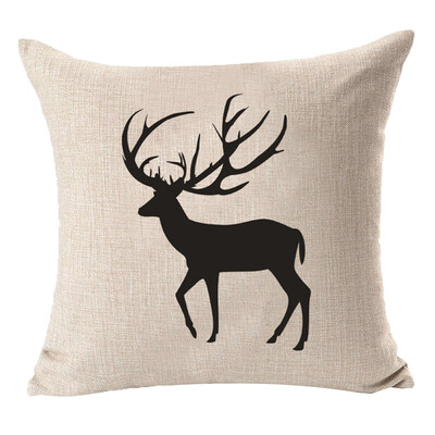 

Square Christmas Pillows Decor Elk Pillow Case Sofa Throw Cover Pillowcase Holiday Pillowslip