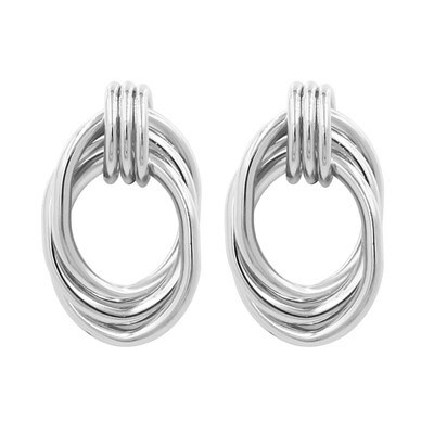 

Vintage Drop Dangle Earrings For Women Geometric ZA Metal Statement Earrings Gold Silver Color Twist Round Simple Punk Jewelry