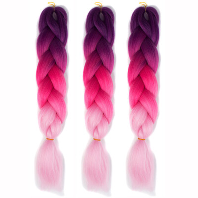 

Gobestart 1PC New Fashion Womens Gradient Long Braid Wavy Party Wigs G