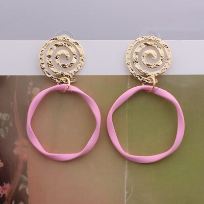 

EK537 New Fashion Metal Painted Waterdrop Heart Pendant Earrings for Women Handmade Sweet Wedding Jewelry Christmas Gift