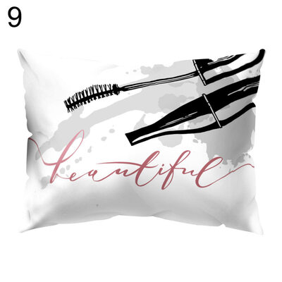 

Cosmetic Printed Rectangle Throw Pillow Case Cushion Cover Sofa Bed Home Decor