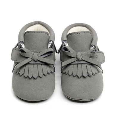 

PU Suede Leatherborn Baby Boy Girl Moccasins Soft First Walkers Shoes Bebe Fringe Soft Soled Non-slip Crib Lace-up