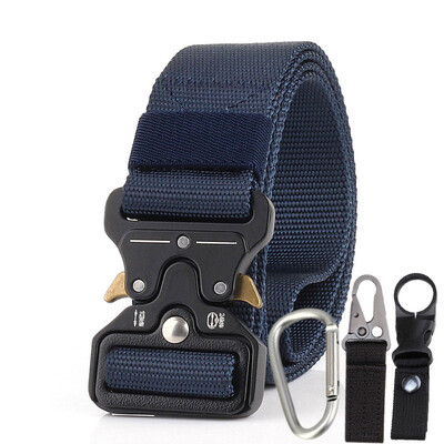 

New 38cm Tactical Military Belts Nylon Belts Alloy Automatic Insert Metal Buckle SWAT Combat Training Belt Waist Belt