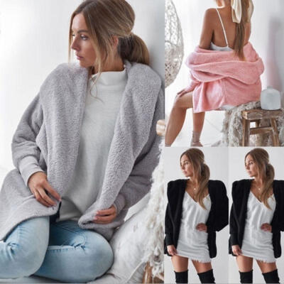 

Winter Women Loose Knitted Cardigan Coat Casual Solid Warm Jacket Parka Outwear