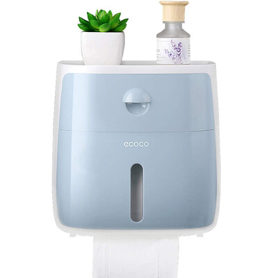 

ecoco Wall-Mounted Bathroom Tissue Dispenser Tissue Box for Multifold Paper Towels Tissue Storage Box with Drawer