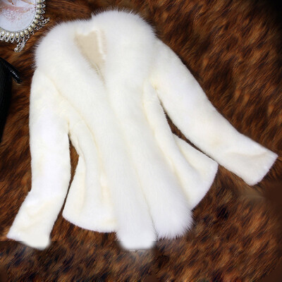 

Roseonmyhand Women Faux Fur Coat Elegant Thick Warm New Fashion Outerwear Fake Fur Jacket