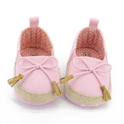 

Pretty Infant Baby Toddler Princess Bowknot Canvas Shoes Soft Soled Crib Shoes
