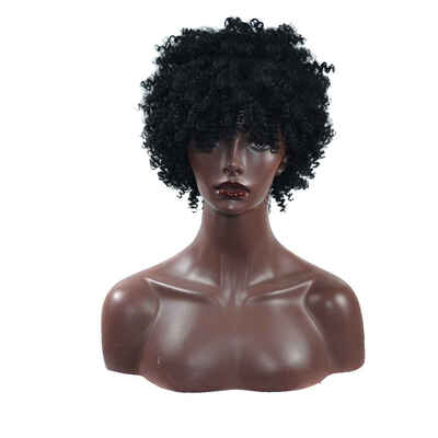 

Natural Loose Full Wave Curly Exploding Head Cosplay Fake Hair Black Small Rolls Fluffy Short Wigs