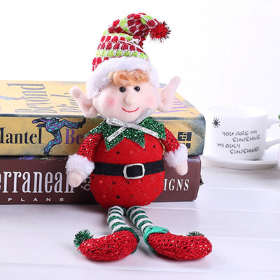 

Christmas Cute Red And Green Long-Legged Elf Christmas Doll Gift Christmas Tree Decoration