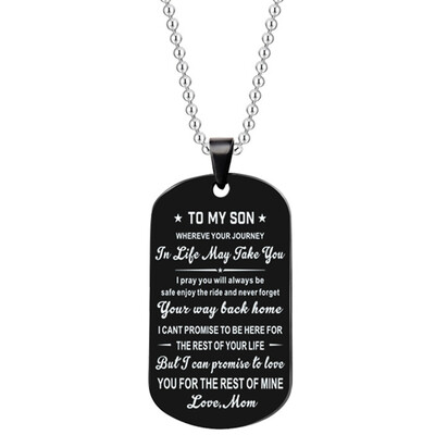 

Pendant Necklace Family Jewelry To My Son Daughter We Love You Love Dad Mom Necklace Military Army Cards