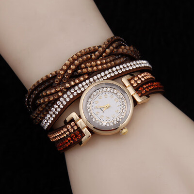 

Explosion models full diamond bracelet watch womens winding twist quartz watch