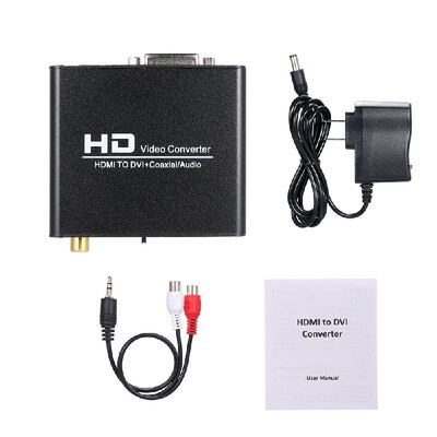 

HD to DVI Converter Coaxial 35 Audio Analog&Digital Signal Adapter with 35mm Jack for DVD STB Playstation