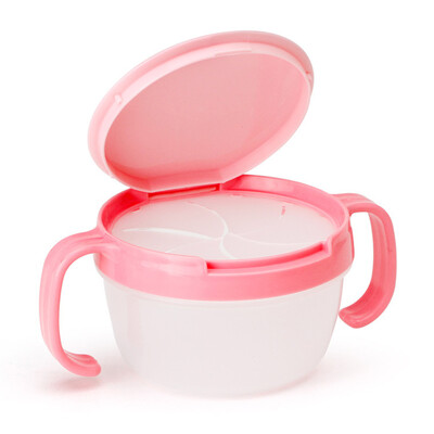 

Baby Snack Container with Attached lid&Soft Spill-Proof Guard Cute BPA-Free Double Handle Spill Proof Cup