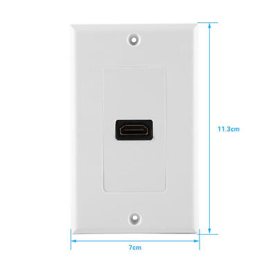 

Greensen 1 Port Gold Plated HDMI with Ethernet Wall Plate Face Cover for Home Theater DVD White