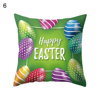 

Happy Easter Rabbit Bunny Egg Pillow Case Sofa Bed Car Cafe Office Cushion Cover