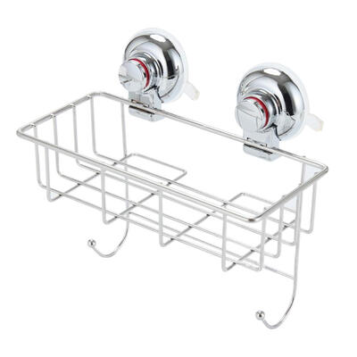 

Stainless Steel Kitchen Bathroom Storage Rack Shelf Strong Suction Cup Hook