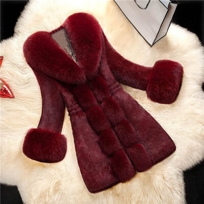 

Toponeto Women Faux Fur Coat Elegant Thick Warm Fashion Outerwear Long Fake Fur Jacket