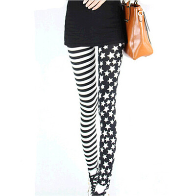 

Ladies Elastic Waist Printed Bottoms Slim Yoga Gym Fitness Sports Pants Trousers